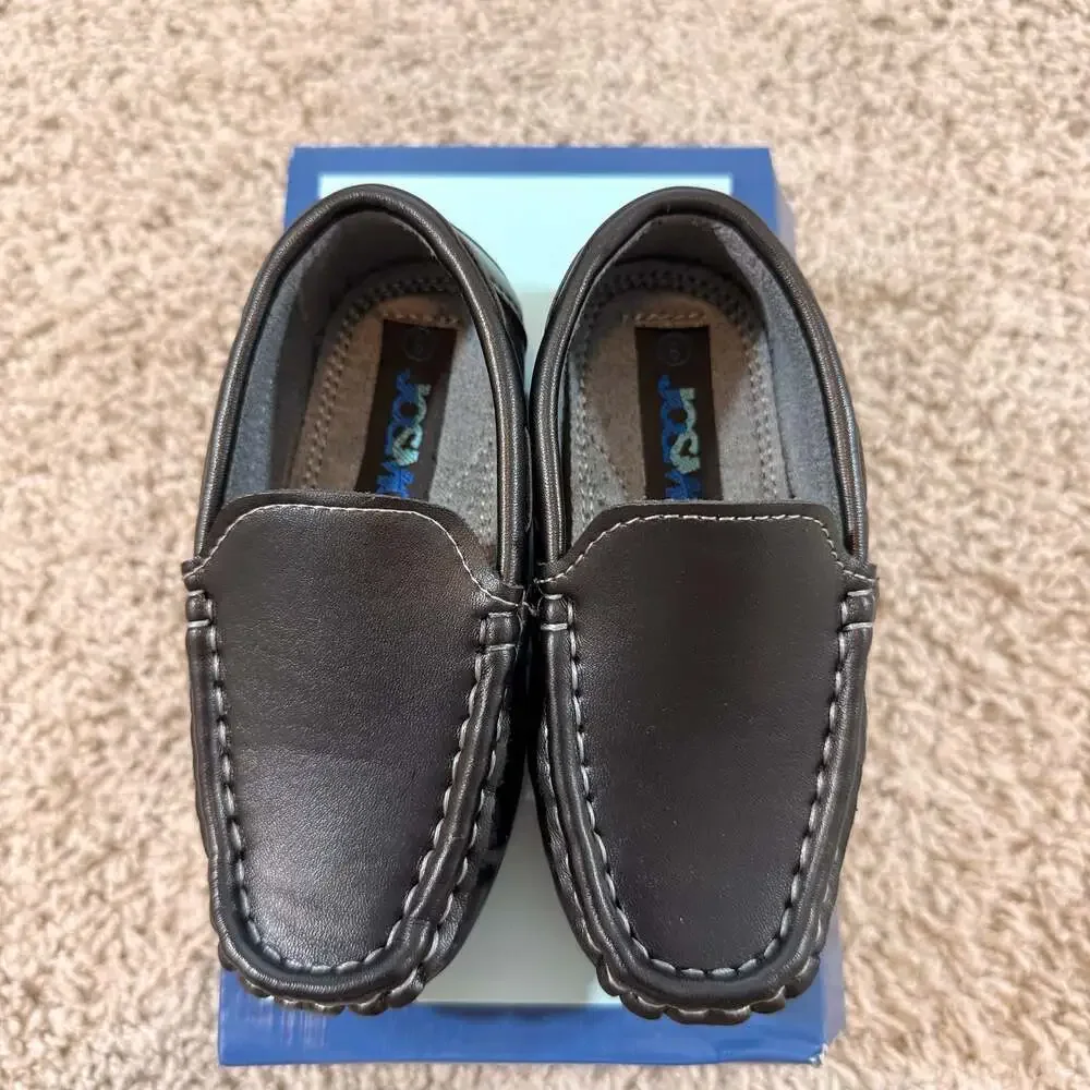 Josmo Boys Black Slip‎ On Dress Shoes Loafers Toddler Size 6 Formal EUC